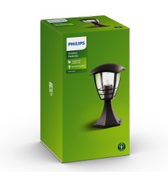Aplique exterior creek e27 60 w sin bombilla, color negro, pedestal