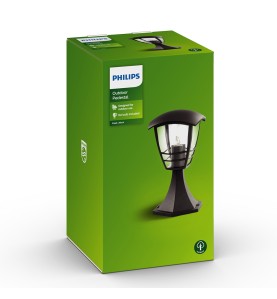 Aplique exterior creek e27 60 w sin bombilla, color negro, pedestal