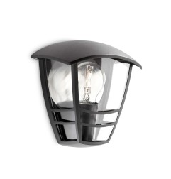 Aplique exterior creek e27 60 w sin bombilla, color negro, mural