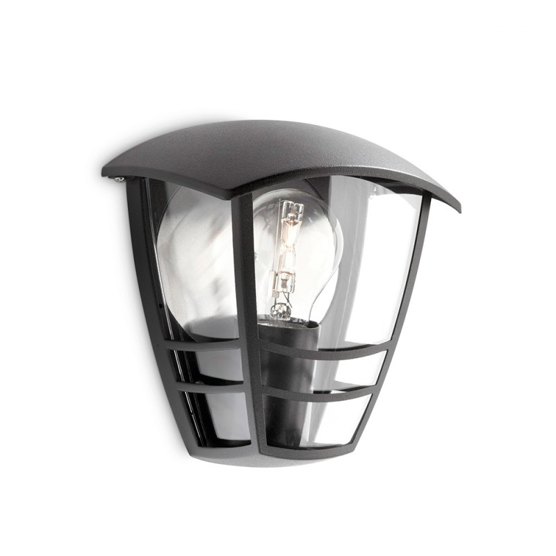 Aplique exterior creek e27 60 w sin bombilla, color negro, mural