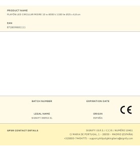 Plafón led circular moire 10 w 4000 k 1100 lm ø25 x 6,8 cm