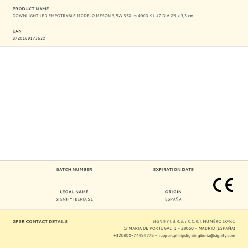 Downlight led empotrable modelo meson 5,5w 550 lm 4000 k luz dia ø9 x 3,5 cm