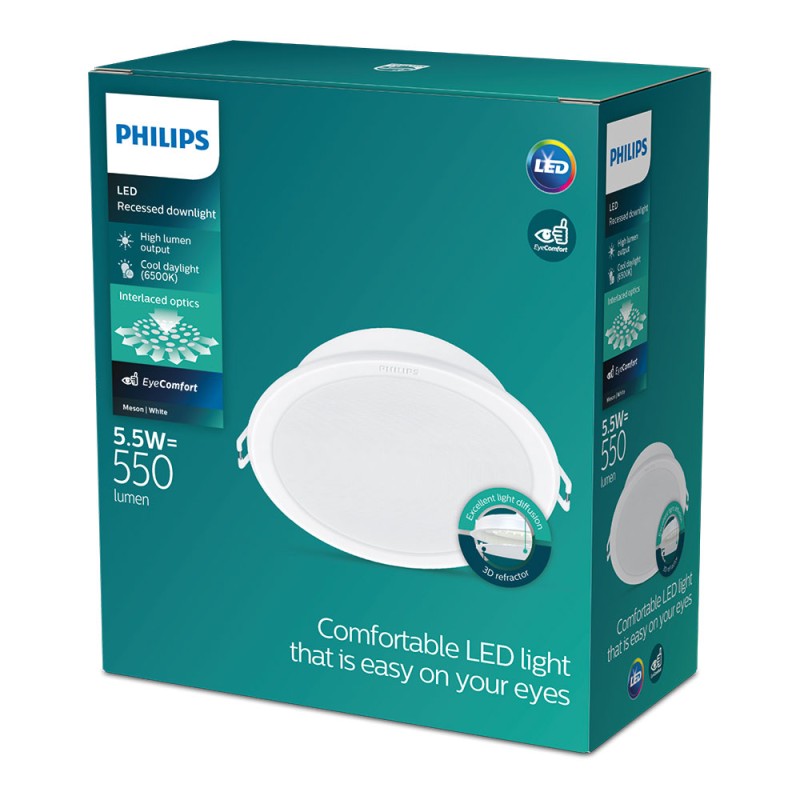 Downlight led empotrable modelo meson 5,5 w 550 lm 6500 k luz fria ø9 x 3,5 cm