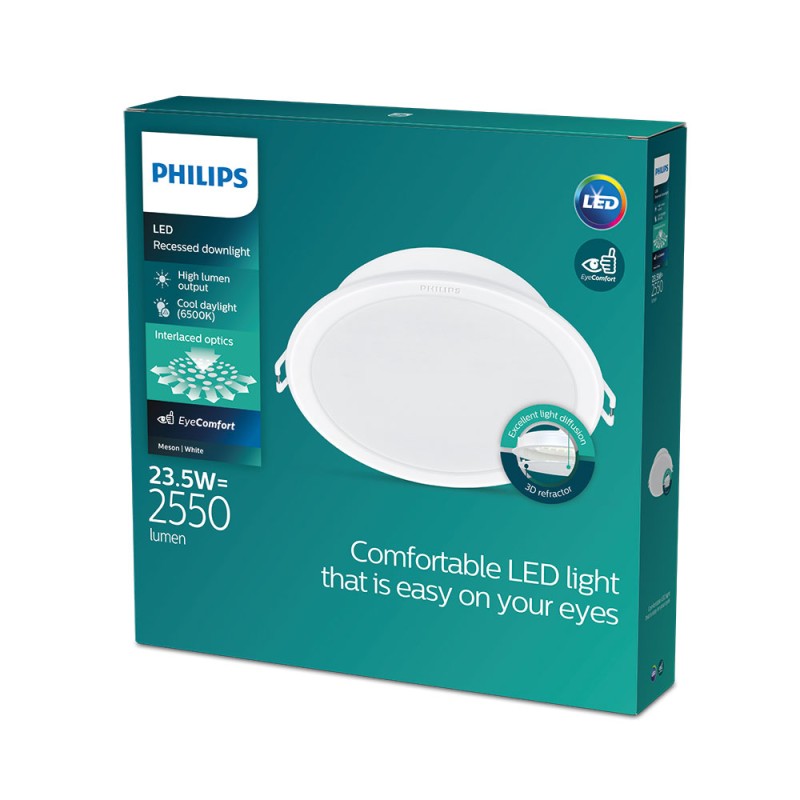 Downlight led empotrable modelo meson 23,5 w 2550 lm 6500 k luz fria ø21,5 x 10,5 cm