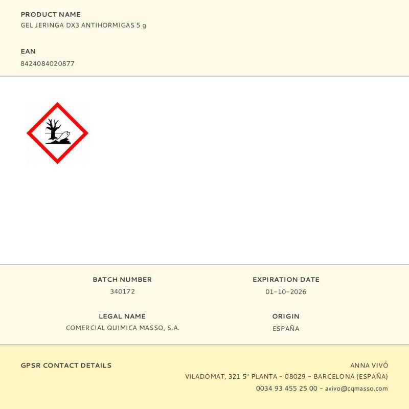 Gel jeringa dx3 antihormigas 5 g