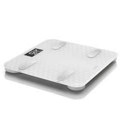 Bascula de baño smart bluetooth con cálculo de la composición corporal, color blanco, máximo 180 kg