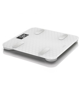 Bascula de baño smart bluetooth con cálculo de la composición corporal, color blanco, máximo 180 kg