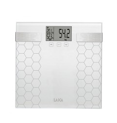 Bascula de baño digital con calculo de la composición corporal color blanco, máximo 180 kg