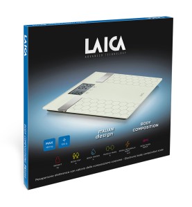 Bascula de baño digital con calculo de la composición corporal color blanco, máximo 180 kg