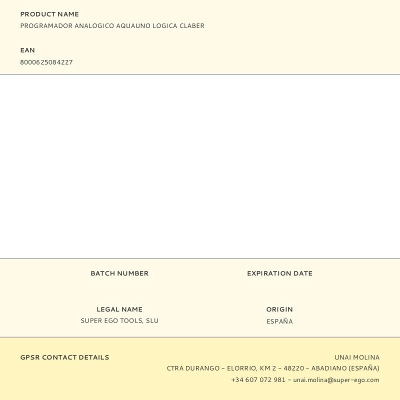 Programador analogico aquauno logica claber