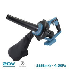 Aspirador soplador 20 v (sin batería ni cargador)