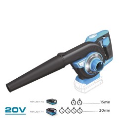 Aspirador soplador 20 v (sin batería ni cargador)