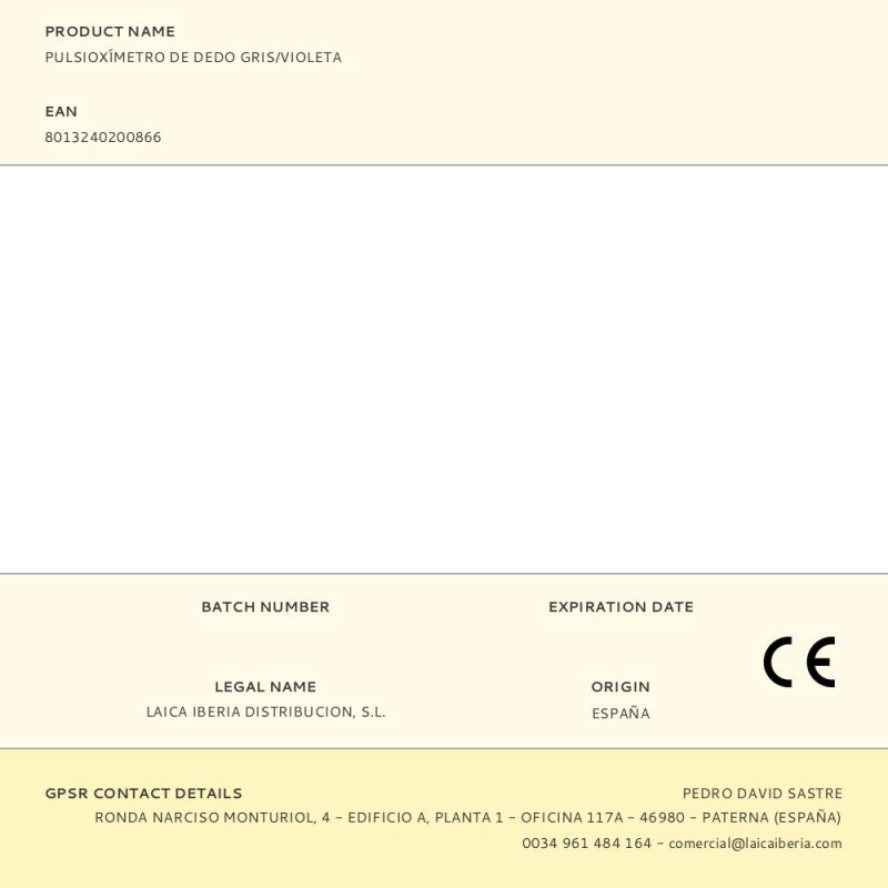 Pulsioxímetro de dedo gris/violeta
