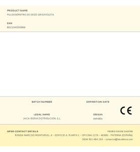 Pulsioxímetro de dedo gris/violeta