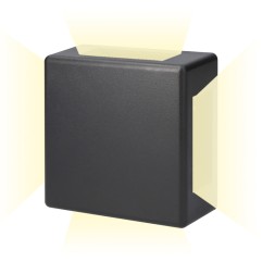Aplique led cuadrado 4 proyecciones 6 w 516 lm 3000 k luz calida ip54 11.5 x 11.5 x 5 cm