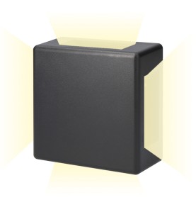 Aplique led cuadrado 4 proyecciones 6 w 516 lm 3000 k luz calida ip54 11.5 x 11.5 x 5 cm