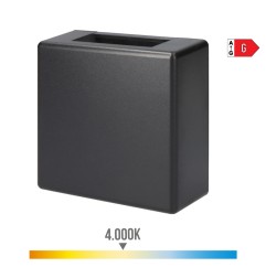 Aplique led cuadrado con 2 proyecciones 3 w 237 lm 4000 k luz dia ip54 11.5 x 11.5 x 5 cm