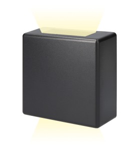 Aplique led cuadrado con 2 proyecciones 3 w 237 lm 4000 k luz dia ip54 11.5 x 11.5 x 5 cm