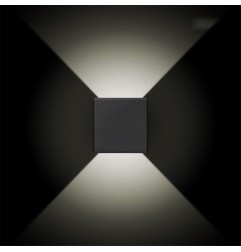 Aplique led cuadrado con 2 proyecciones 3 w 237 lm 4000 k luz dia ip54 11.5 x 11.5 x 5 cm
