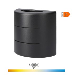Aplique led ovalado con rayas 6 w 516 lm 4000 k luz dia ip54 12 x 12 x 6 cm