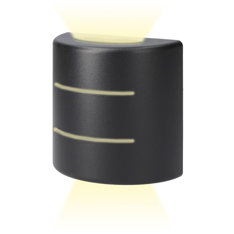 Aplique led ovalado con rayas 6 w 516 lm 4000 k luz dia ip54 12 x 12 x 6 cm
