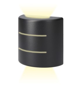 Aplique led ovalado con rayas 6 w 516 lm 4000 k luz dia ip54 12 x 12 x 6 cm