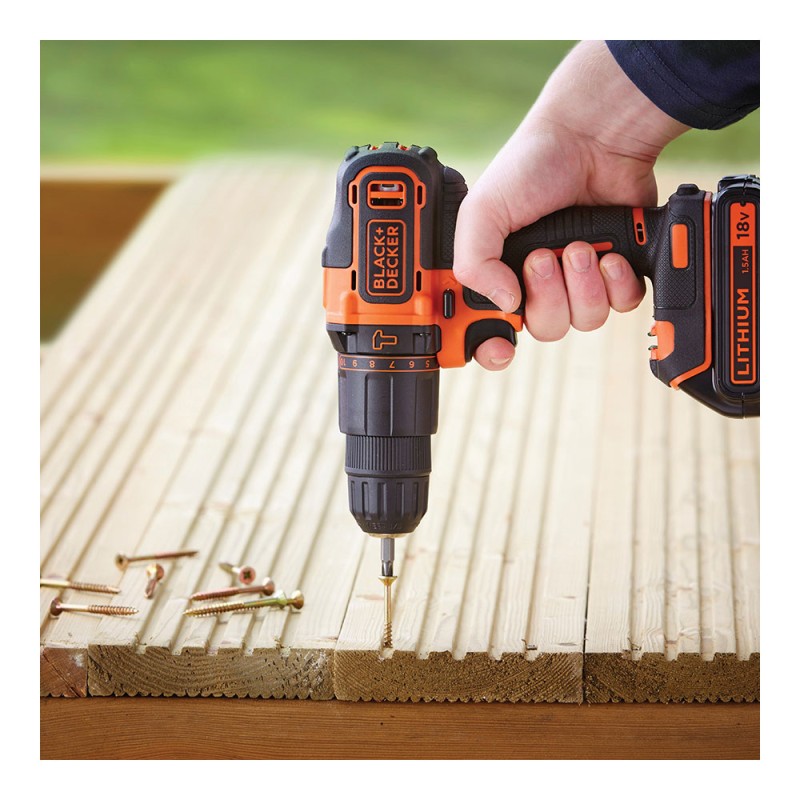 Taladro percutor 18v bdchd18kb-qw black+decker