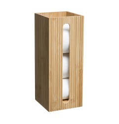 Portarrollos de repuesto wc de bambú 36 x 14.5 x 14.5 cm