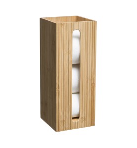 Portarrollos de repuesto wc de bambú 36 x 14.5 x 14.5 cm