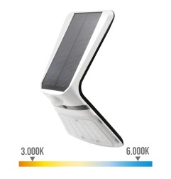 Aplique solar 3,5w 430lm recargable sensor presencia (2-8m) color blanco 10,5x13cm edm