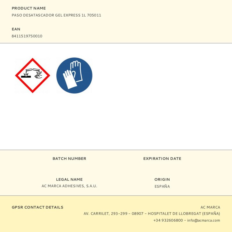 Paso desatascador gel express 1l 705011