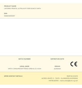 Linterna frontal ultralight h30r blanca varta