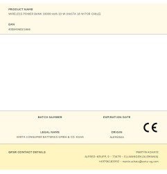 Wireless power bank 10000 mah 10 w (hasta 18 w por cable)