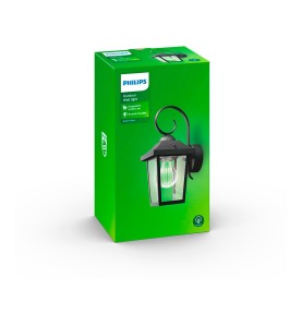 Aplique exterior buzzard e27 60 w sin bombilla, color negro, luz hacia abajo