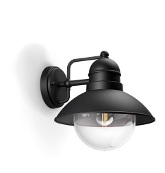 Aplique exterior hoverfly e27 60 w sin bombilla, color negro, luz hacia abajo