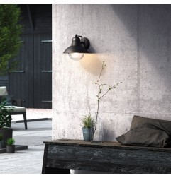 Aplique exterior hoverfly e27 60 w sin bombilla, color negro, luz hacia abajo