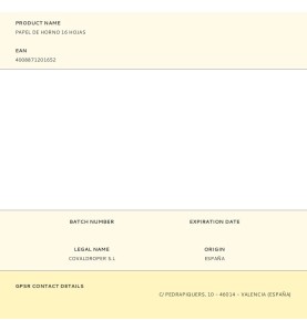 Papel de horno 16 hojas