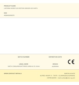 Linterna work flex motion sensor h20 varta