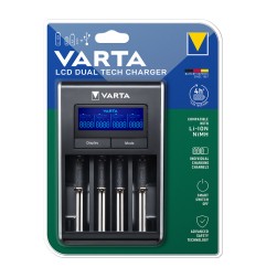 Cargador varta lcd dual tech para pilas li-ion y ni-mh sin pilas 100/240v