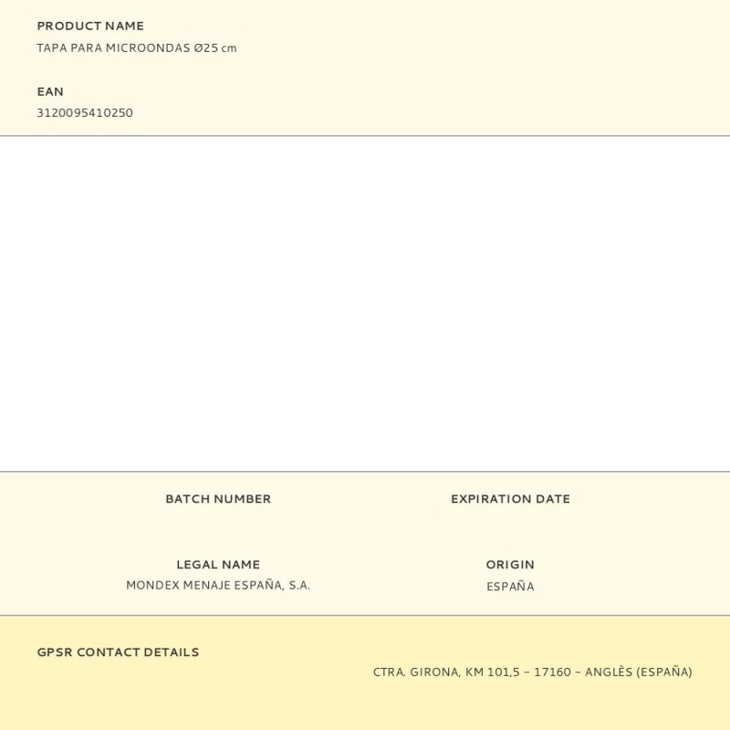 Tapa para microondas ø25 cm