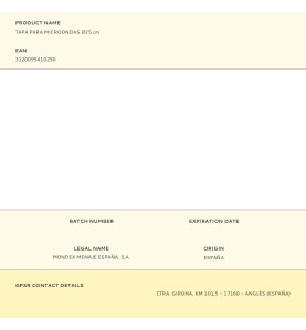 Tapa para microondas ø25 cm