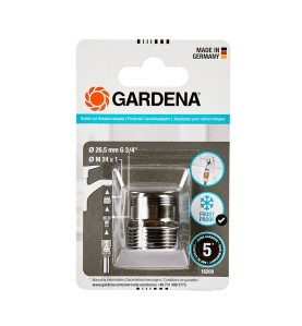 Adaptador rosca para conexion al grifo de cocina. macho ø26,5mm (3/4) a macho m24x1mm. gardena