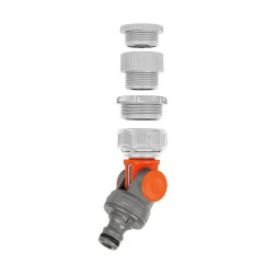 Conector articulado con adaptadores 1", 3/4", 5/8, 1/2", blister