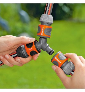 Conector de 3 vias 3/4" - 1/2", blister