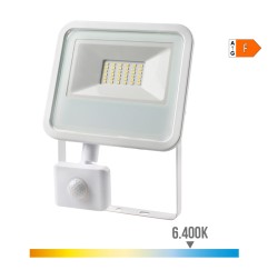 Foco proyector led con sensor de presencia 30 w 2370 lm 6400 k luz fria 15,8 x 20 x 4,5 cm