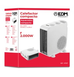 Calefactor compacto vertical/horizontal 1.000 - 2.000 w blanco