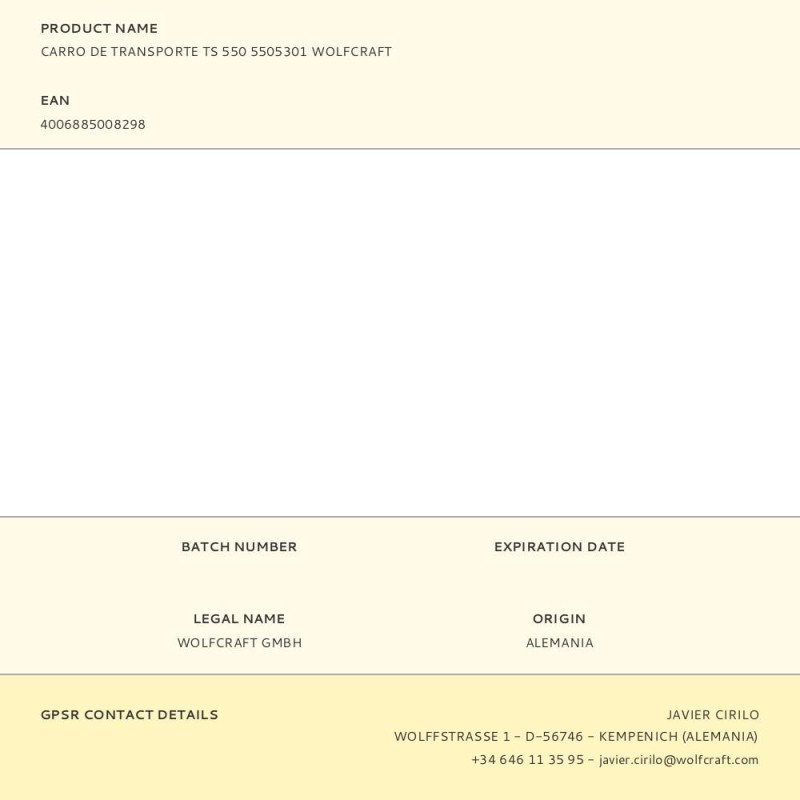 Carro de transporte ts 550 5505301 wolfcraft