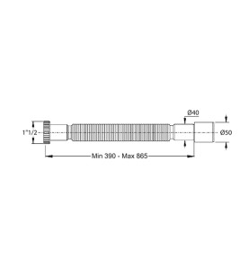 Magikone flexible-extensible 1"1/2 x 40-50mm tuerca metálica blanco b9345ot64b0 prhie