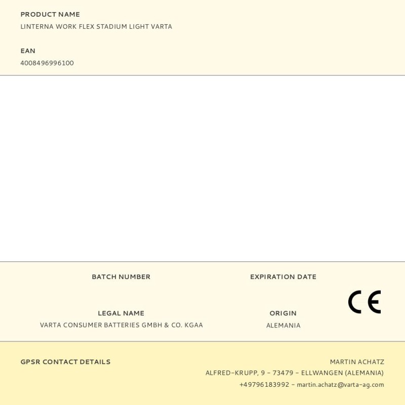 Linterna work flex stadium light varta