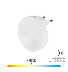 Piloto noche led redondo con visera 0,5 w 5 lm 4000 k